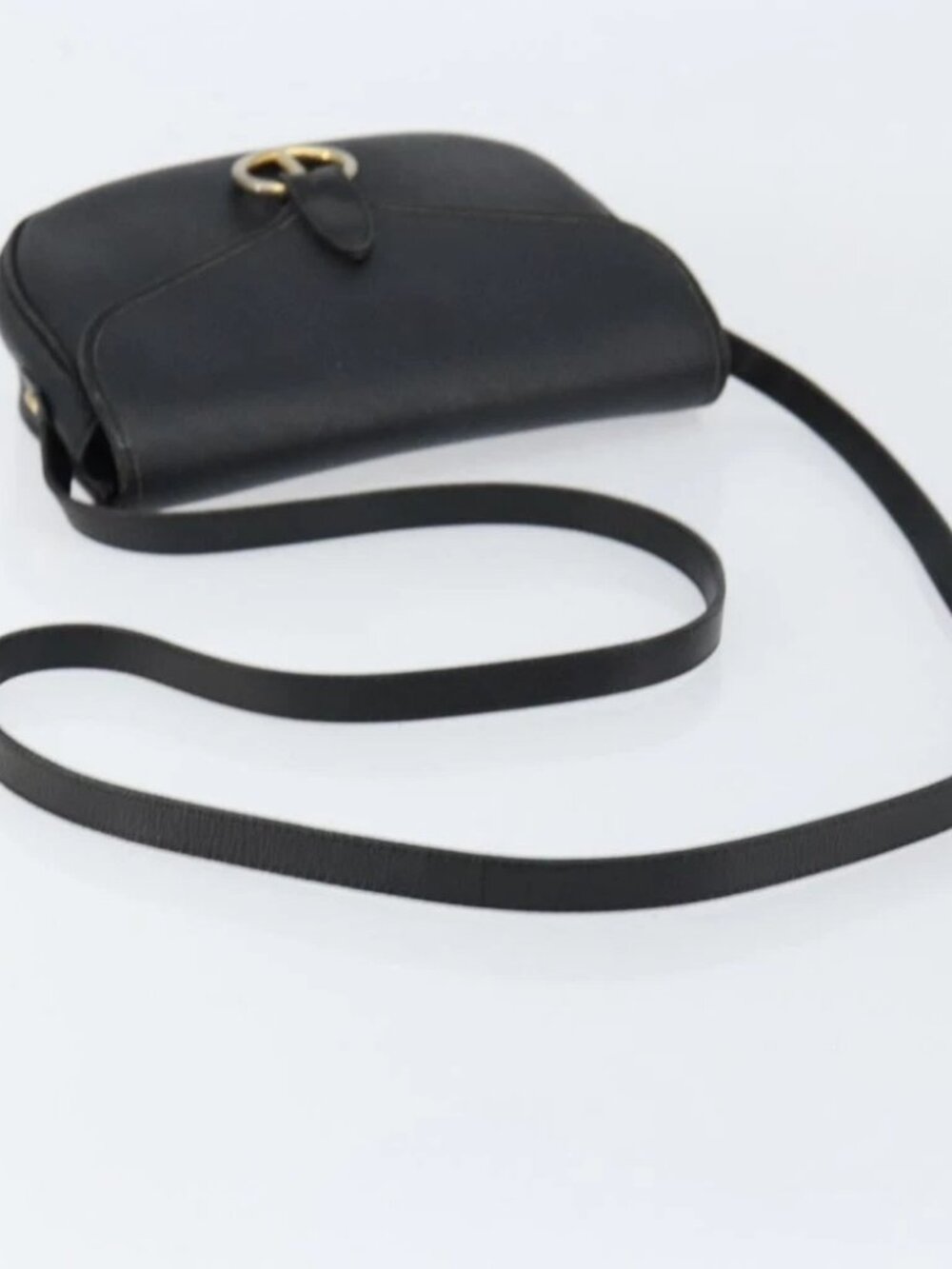 Christian Dior Honeycomb Canvas Shoulder Bag PVC Black Gold - Picture 7 of 16